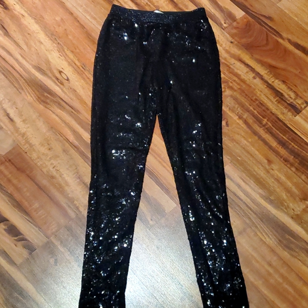 Black sequin leggings size medium